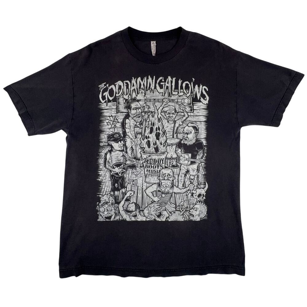 The Goddamn Gallows 2017 Road to Muddy Roots Tour Mens L Psychobilly Band Tee